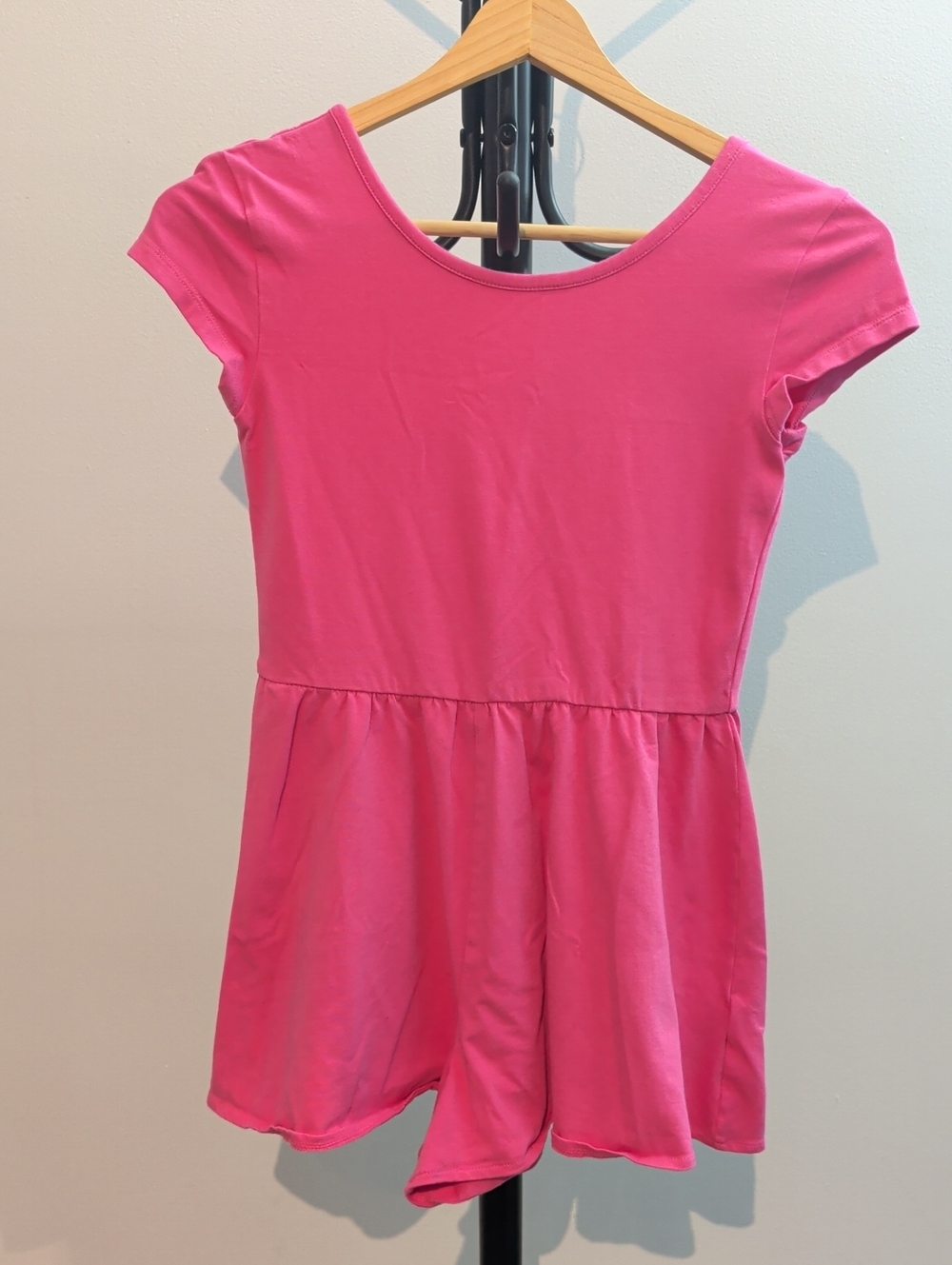 Gap kids Girls' Hot Pink Short Sleeve Twirl Romper